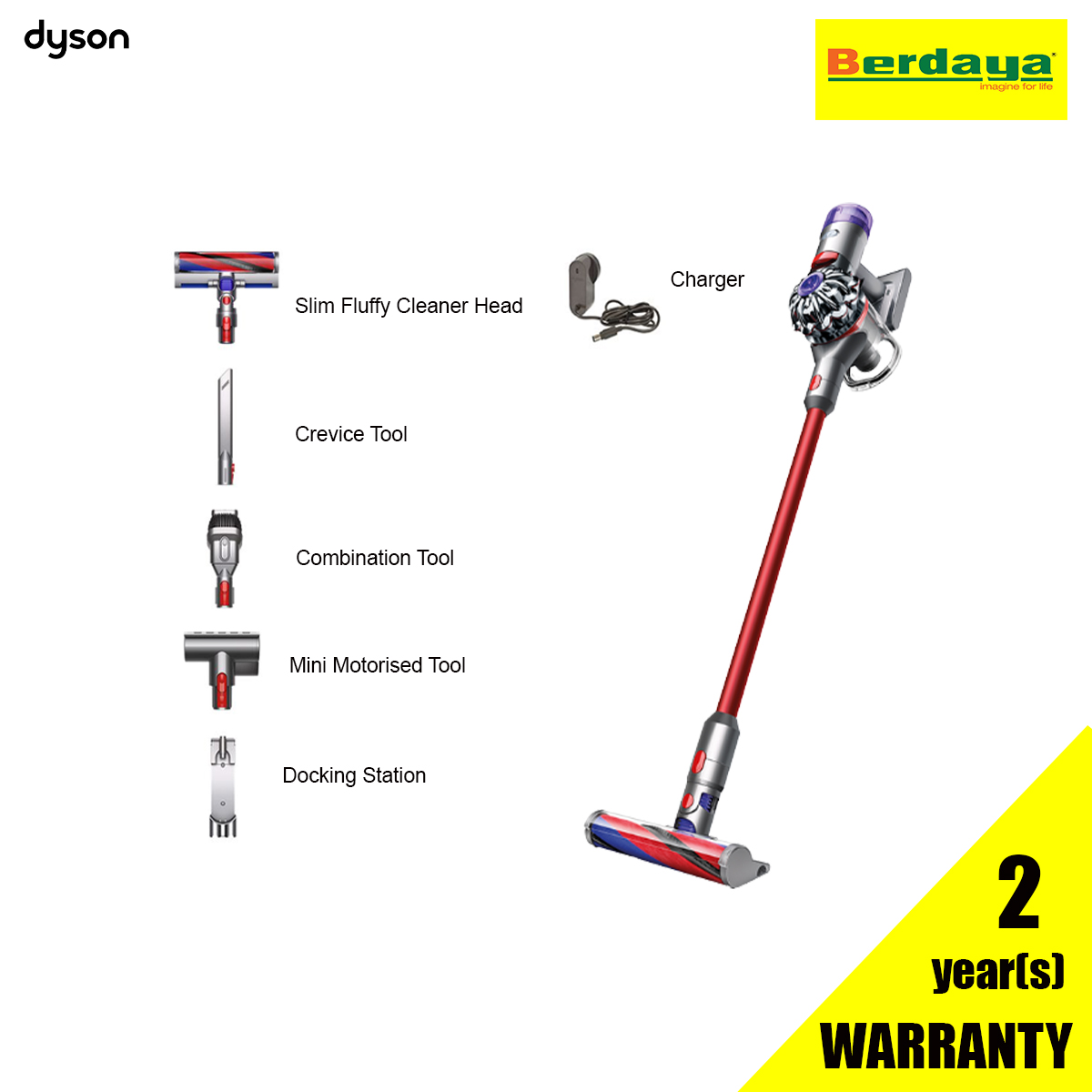 Dyson V8 Slim Fluffy + Cordless Vacuum Cleaner | Berdaya
